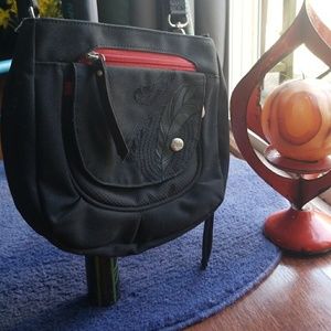 EIGHT Pocket haiku black feather bag